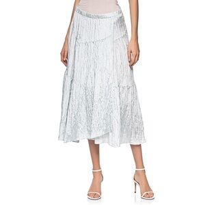 NWT VINCE Asymmetric Tiered Crinkle Midi Skirt in Mint